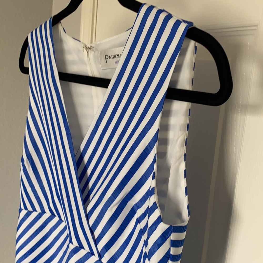 Patrizia luca milano dress blue white stripes sleeveless mid length Size M. New - Picture 4 of 15